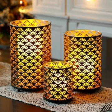 Stylish JHY DESIGN Set of 3 Metal Candle Holders