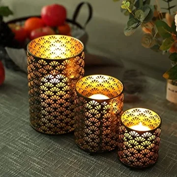 Stylish JHY DESIGN Set of 3 Metal Candle Holders
