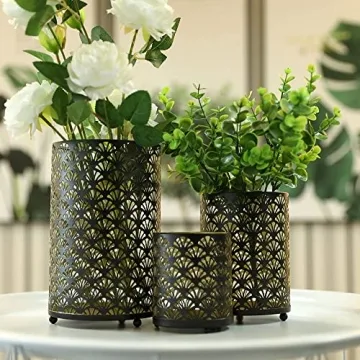 Stylish JHY DESIGN Set of 3 Metal Candle Holders