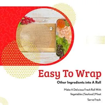 Cathay Fresh Spring Roll Rice Paper Wrappers, Rice Paper Wrappers for Fresh Rolls-25 Sheets, Non-GMO, Gluten-Free, Low Carb, Vietnamese Summer Wrap with Natural Ingredients, Veggie Wrap