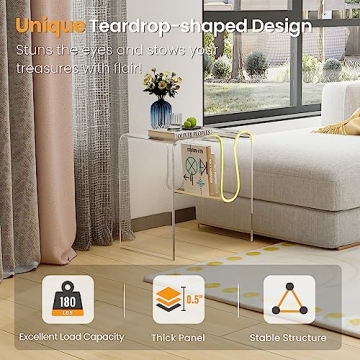 Elegant Iridescent Acrylic Side Table for Stylish Interiors