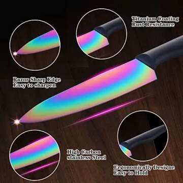 Marco Almond Rainbow Titanium Knife Set 14-Piece