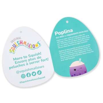 Squishmallows Original 12-Inch Poplina Purple Boba Tea With Blue Straw - Official Jazwares Plush