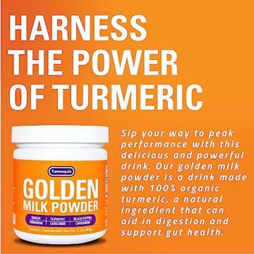 Turmaquik 3.2 Ounce Organic Golden Milk Turmeric Latte Mix – Superfood Blend with Ginger, Black Pe...