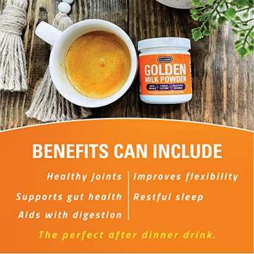 Turmaquik 3.2 Ounce Organic Golden Milk Turmeric Latte Mix – Superfood Blend with Ginger, Black Pepper, Curcumin, Cinnamon, and Cardamom – Non-GMO, Vegan, Keto, Ayurvedic Wellness Drink