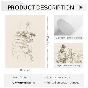 Western Cowboy Wall Art - Vintage Canvas Prints for Elegant Decor