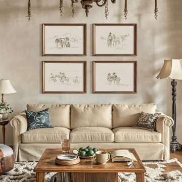 Western Cowboy Vintage Canvas Wall Art for Home Decor