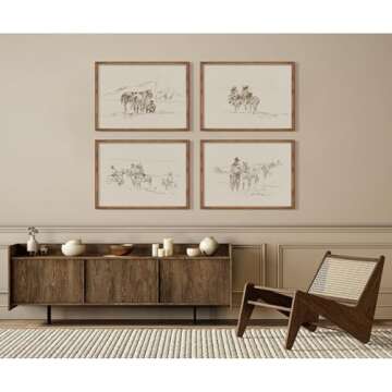 Western Cowboy Vintage Canvas Wall Art for Home Decor