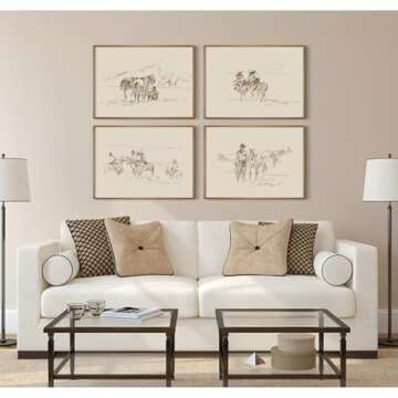 Western Cowboy Vintage Canvas Wall Art for Home Decor