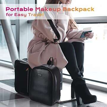 BYOOTIQUE 14" Professional Makeup Artist Backpack Cosmetic Storage Shoulder Bag Travel Organizer with Clear Cosmetic Storage Bags