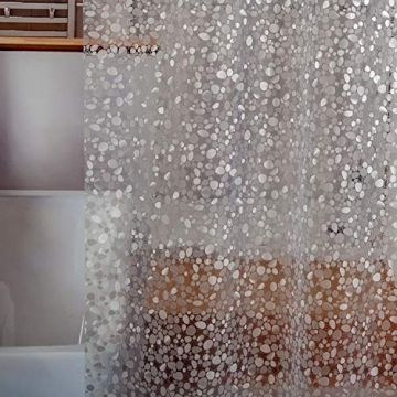 Luxury EVA Waterproof Shower Curtain Liner with 3D Pebble Design