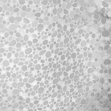 Thick 3D Pebble Waterproof Shower Curtain with 12 Hooks