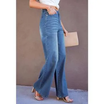 GRAPENT Women High Waisted Wide Leg Jeans for All Seasons