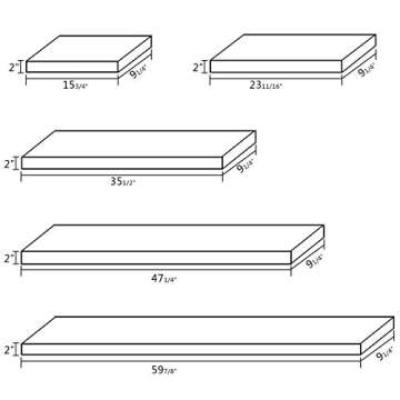 WELLAND New Chicago Floating Shelf 60-inch White