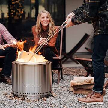 Solo Stove Stainless Steel Fire Pit Tools Tongs for Wood in Fire Pit Includes 2 pieces. 36.5 inch Fire Pit Wood Grabber Poker and 32 inch Grabber Great for Outdoor Fire Pits and Fire Pit Accessories