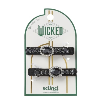 Scünci WICKED Elphaba Rhinestone Salon Clips - Glamorous Hair Accessories