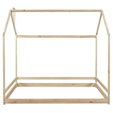 House Bed for Kids – Full Size Wood Frame with Roof
