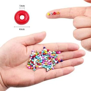 Glass Seed Beads for Jewelry Making - 24 Multicolor Pony Beads Approx 7200pcs 4mm Small Craft Glass Beads Round Mini Beads Kits with Container Box for Women