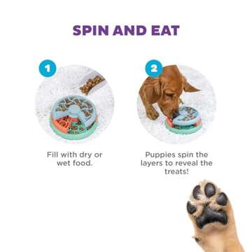 Outward Hound by Nina Ottosson Puppy Lickin' Layers Interactive Dog Puzzle Feeder, Level 2 Intermediate Enrichment Toy, Multicolored