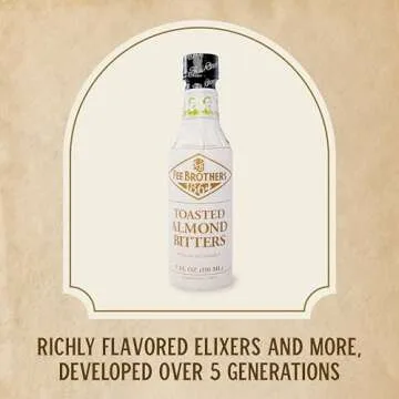 Fee Brothers Toasted Almond Cocktail Bitters - Aromatic Cocktail Mixer & Concentrated Flavoring, Gluten Free, Vegan-Friendly, 5 fl oz