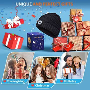 EastPin LED Beanie Hat with Light Gifts - Women Men Gifts Christmas Stocking Stuffers 5 LED Headlamp...