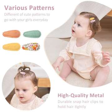 40 PCS Stylish Toddler Snap Hair Clips for Infants