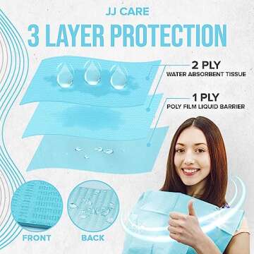 JJ CARE Dental Bibs [Pack of 125] - 13" x 18" Blue Dental Bibs, 3 Ply Waterproof Dentist Bibs, Denta...