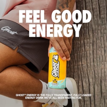 GHOST Energy Drink - Tropical Mango, 12-Pack for Energy