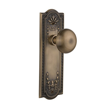 Nostalgic Warehouse Meadows Plate with New York Knob in Antique Brass - Double Dummy