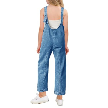 Stylish Haloumoning Girls' Denim Overall Jumpsuit
