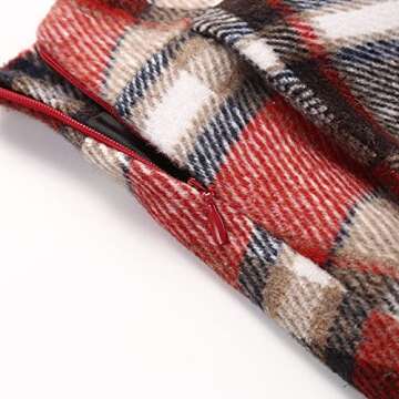 IDEALSANXUN Womens High Elastic Waist Maxi Skirt A-line Plaid Winter Warm Flare Long Skirt (X-Small, Long Wine)