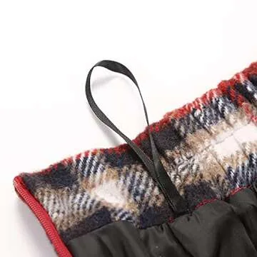 IDEALSANXUN Womens High Elastic Waist Maxi Skirt A-line Plaid Winter Warm Flare Long Skirt (X-Small, Long Wine)