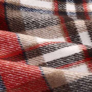 IDEALSANXUN Womens High Elastic Waist Maxi Skirt A-line Plaid Winter Warm Flare Long Skirt (X-Small, Long Wine)