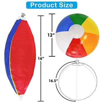 Lamnhin 16'' Beach Balls for Kids - 3 Pack Beach Ball Bulk Inflatable Pool Beach Balls Bulk Hawaiian...