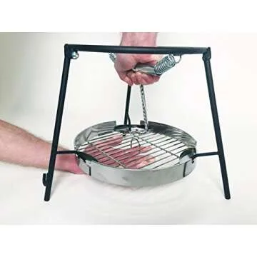 CampMaid Flip Grill & Trivet - Portable Grill Grate for Outdoor Cooking - Portable BBQ Grill Grate & Trivet - Multipurpose BBQ Accessory for Steaming, Grilling, Smoking, & More