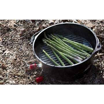 CampMaid Flip Grill & Trivet - Portable Grill Grate for Outdoor Cooking - Portable BBQ Grill Grate & Trivet - Multipurpose BBQ Accessory for Steaming, Grilling, Smoking, & More