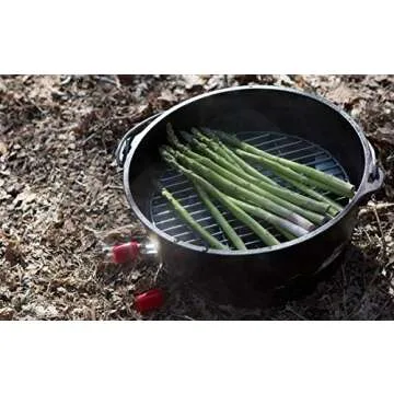 CampMaid Flip Grill & Trivet - Portable Grill Grate for Outdoor Cooking - Portable BBQ Grill Grate & Trivet - Multipurpose BBQ Accessory for Steaming, Grilling, Smoking, & More