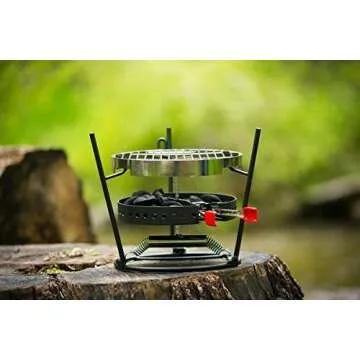 CampMaid Flip Grill & Trivet - Portable Grill Grate for Outdoor Cooking - Portable BBQ Grill Grate & Trivet - Multipurpose BBQ Accessory for Steaming, Grilling, Smoking, & More