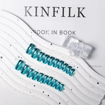 Teal Blue Chrome Square Press On Nails for Glamorous Style