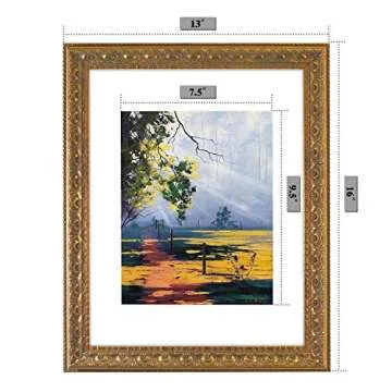 Elegant Golden State Art 11x14 Photo Frame with Mat