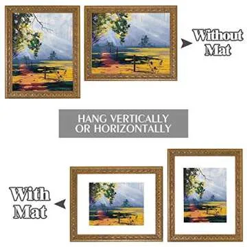 Elegant Golden State Art 11x14 Photo Frame with Mat