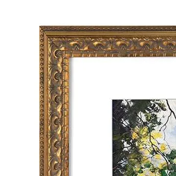 Elegant Golden State Art 11x14 Photo Frame with Mat
