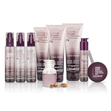 GIOVANNI 2chic Ultra-Sleek Flat Iron Styling Mist - Brazilian Phyto-Keratin & Moroccan Argan Oil, Heat Protection, Coconut, Shea Butter, Pro-Vitamin B5, Color Safe, Paraben Free - 4 oz