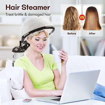 Hair Steamer Kingsteam 2 in 1 Ozone Facial Steamer, Design for Personal Care Use at Home or Salon Ba...