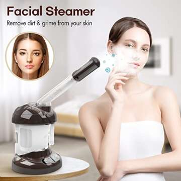 Hair Steamer Kingsteam 2 in 1 Ozone Facial Steamer, Design for Personal Care Use at Home or Salon Barber (Coffee)