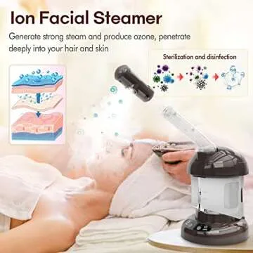 Hair Steamer Kingsteam 2 in 1 Ozone Facial Steamer, Design for Personal Care Use at Home or Salon Barber (Coffee)