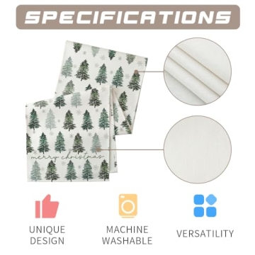 ARKENY 13x72 Merry Christmas Table Runner for Festive Decor