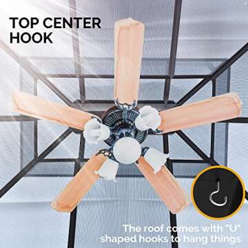 BACKYADOOR 10'x 12' Hardtop Gazebo, Outdoor Gazebo with Aluminum Frame, Double Roof Polycarbonate Ga...