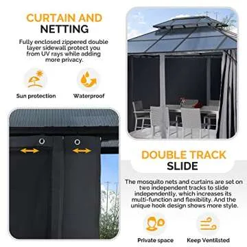 BACKYADOOR 10'x12' Hardtop Gazebo for Outdoor Spaces