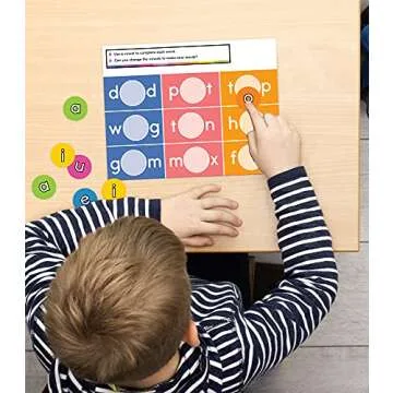 Carson Dellosa Edu-Clings Silicone Center Vowels Manipulative—Grades K-2 Dry-Erase Mats with a, e, i, o, u Vowel Manipulatives, Phonics and Language Arts Learning (20 pc)